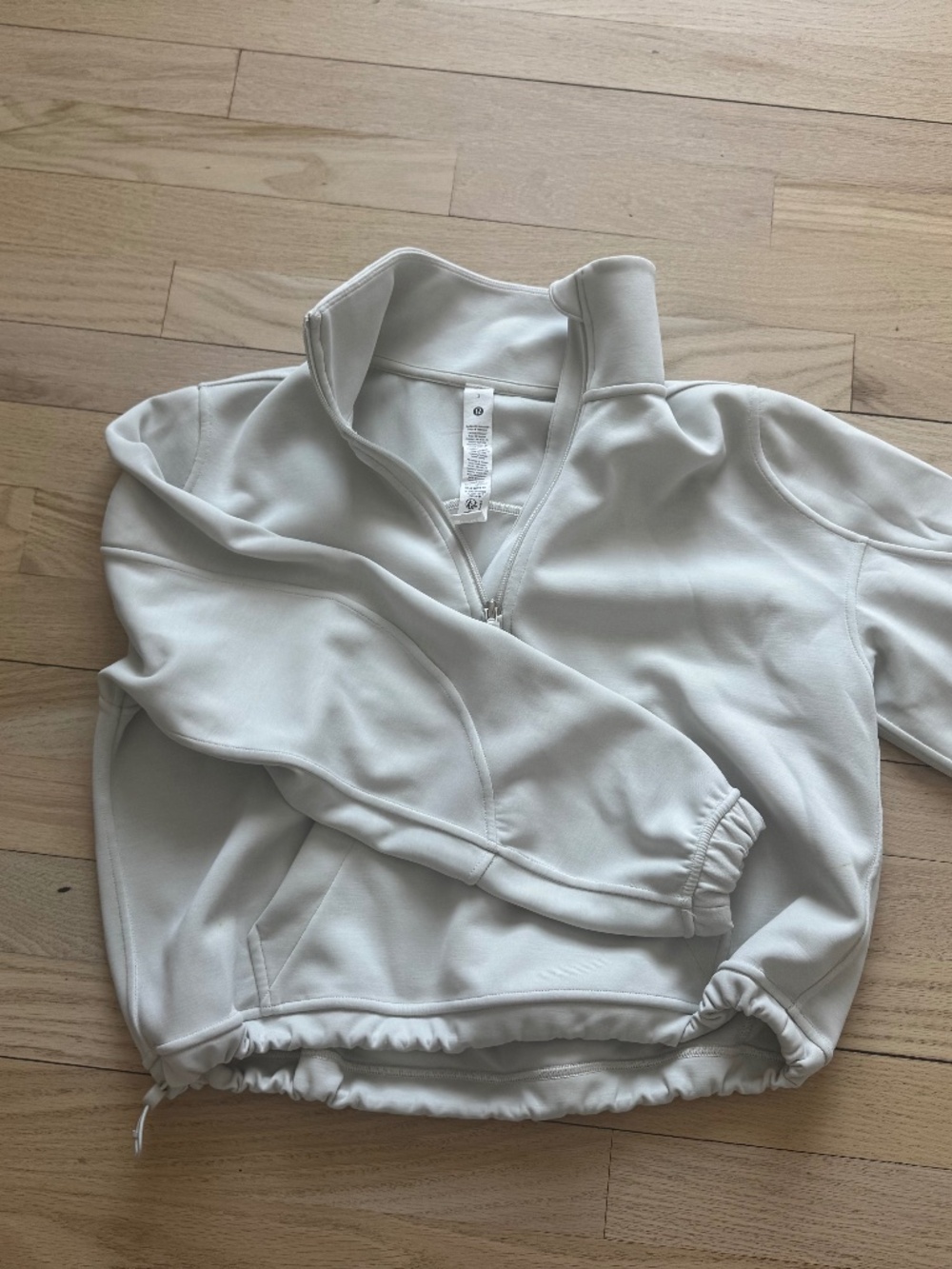 LULULEMON Brushed Softstreme Half Zip Beige Size 2
